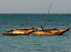 local fishermen boats in Zanzibar - ngalawa