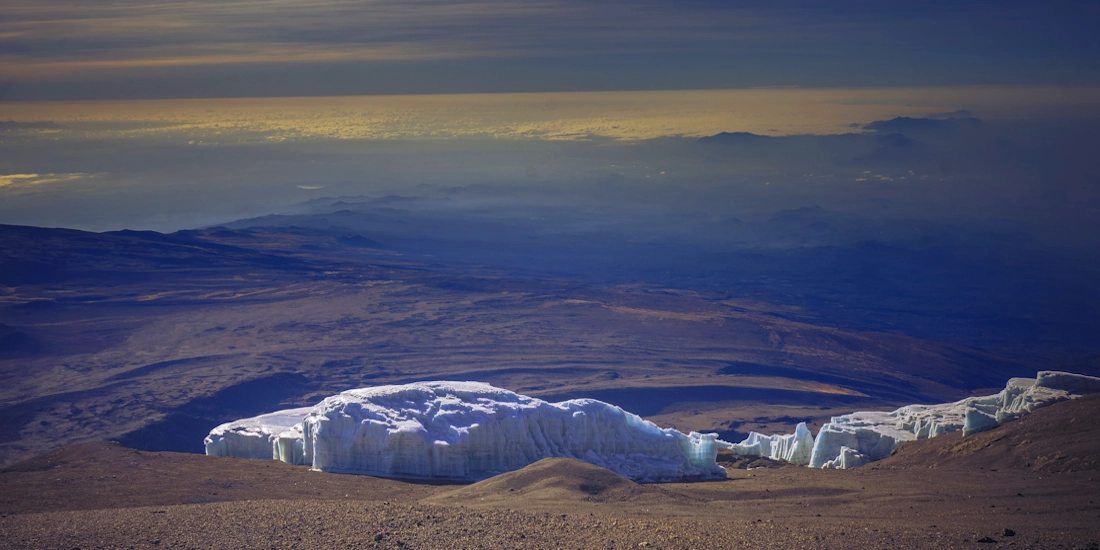 Glaciers near the summit of Kilimanjaro