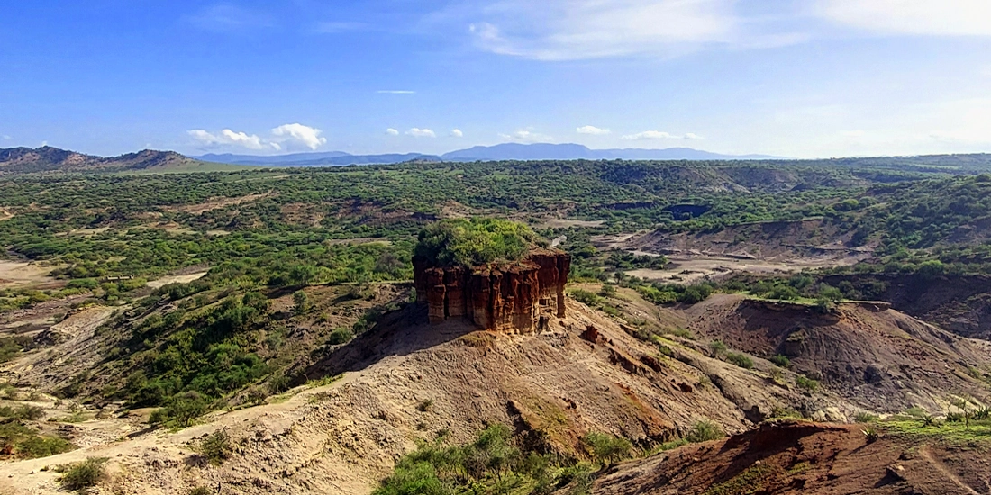 View over Olduvai Gorge, the Cradle of Humankind, from the viewpoint